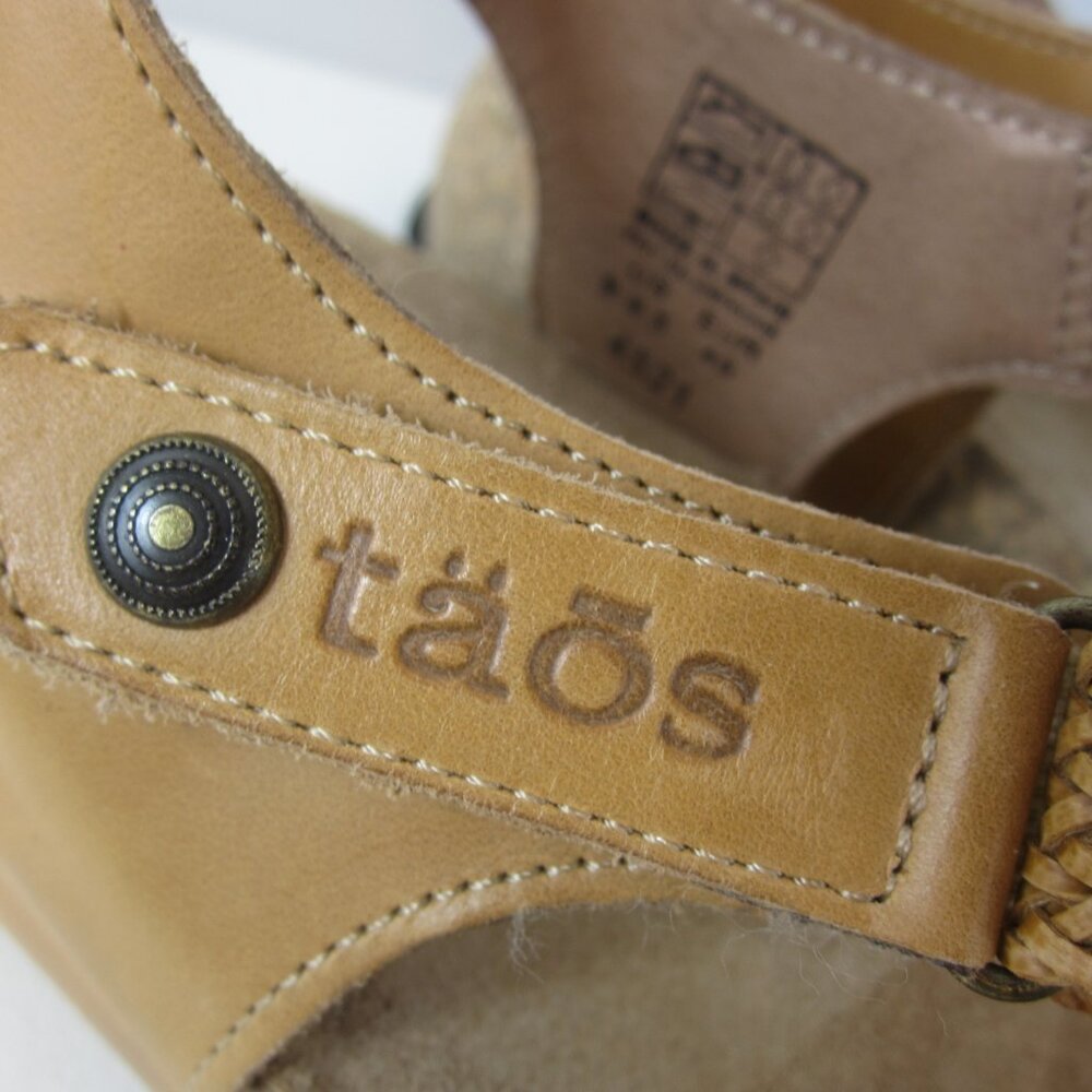 New Taos Womens 9 - 9.5 Beige Woven Leather Wedge Sandals Slide Comfort EU 40 - Picture 13 of 14
